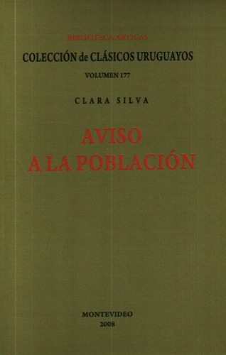Libro Aviso A La Población De Clara Silva