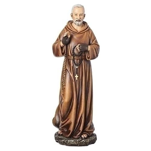 Figura Renacentista De Padre Pio 10 Pulgadas 25 Cm De Resina