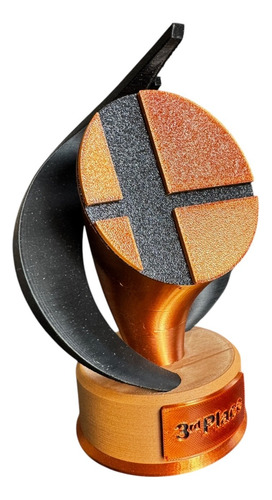 Kit 3 Trofeos Super Smash Bros Ultimate Figura Switch Ssbu Dorado