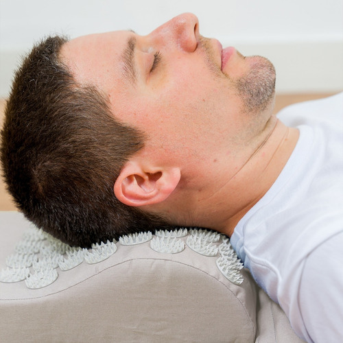 Yogateria Tapete E Almofada Acupressure Acupressão Massagem Cor Cinza