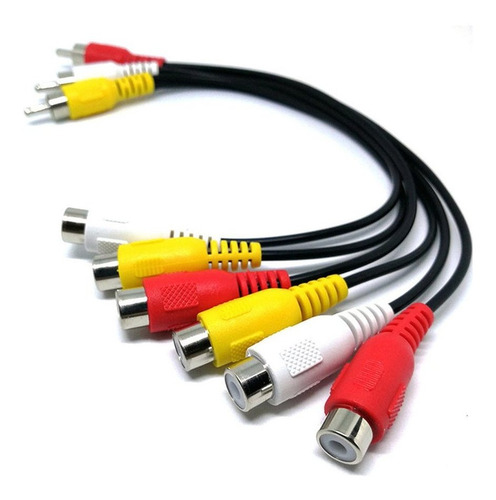 3 Rca Macho A 6 Rca Hembra Divisor De Audio, Vídeo, Av, Tv,