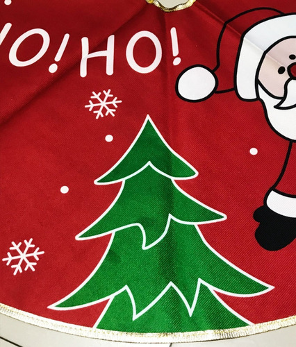 Alfombra roja de Papá Noel con forma de árbol de Navidad, 80 cm
