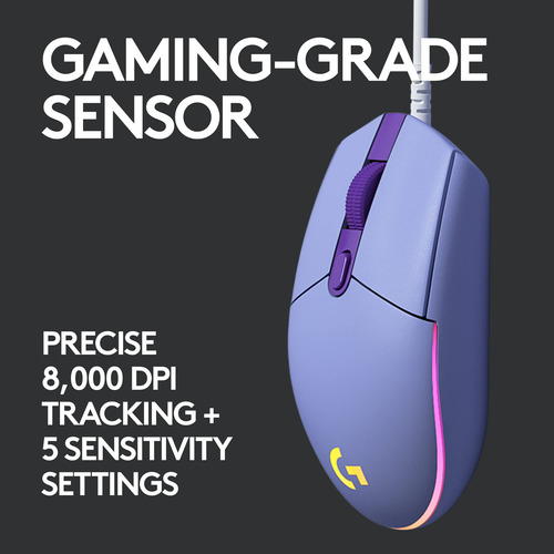 Ratón Para Juegos Logitech G203 8,000 Dpi Rgb Lila