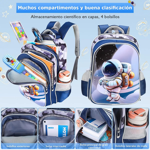 Kit De Mochila Escolar 3d Moda Para Niña Y Niño Con 6 Ruedas, Mochilas Impermeable Con Bolsa De Almuerzo Y Bolsa De Papelería, Mochilas Trolley