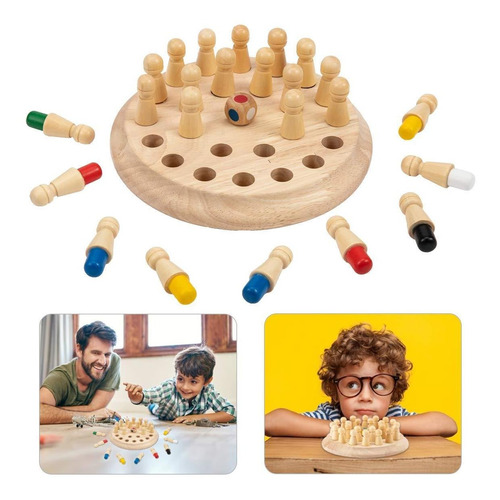 Juego De Ajedrez Con Palo De Memoria De Madera Para Niños