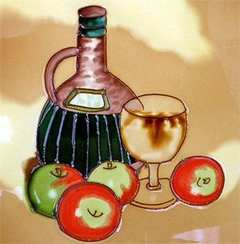 Arte De La Pared De La Botella De Vino De Frutas Ccwt Decora