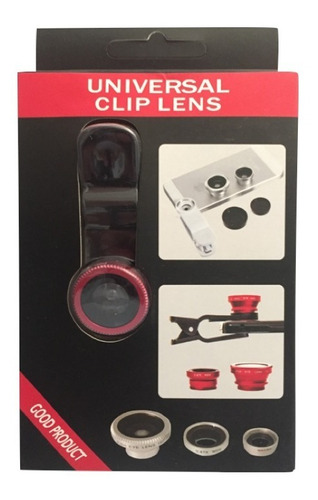 Kit De 3 Lentes Fish Eye Macro Wide Para Samsung iPhone Htc