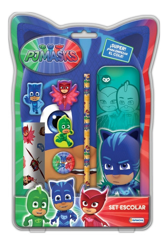 Imagen 1 de 3 de Cartuchera Completa Pj Masks Heroes En Pijama Original