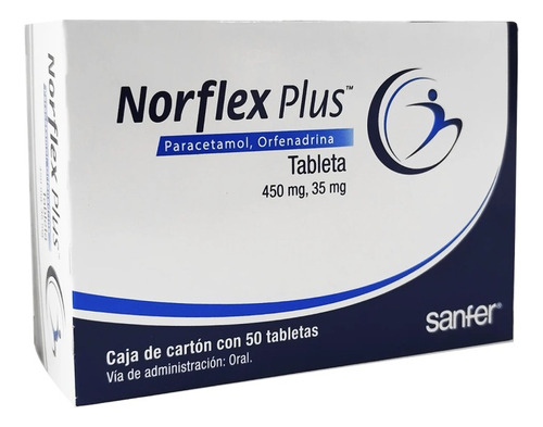 Norflex Plus Tableta 450/35 Mg, 50 Tabletas
