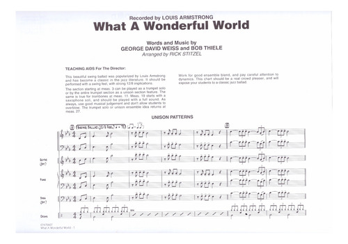 What A Wonderful World: Hal Leonard Discovery Jazz (score &