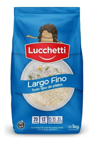 Arroz Lucchetti Largo Fino Bolsa X 1kg