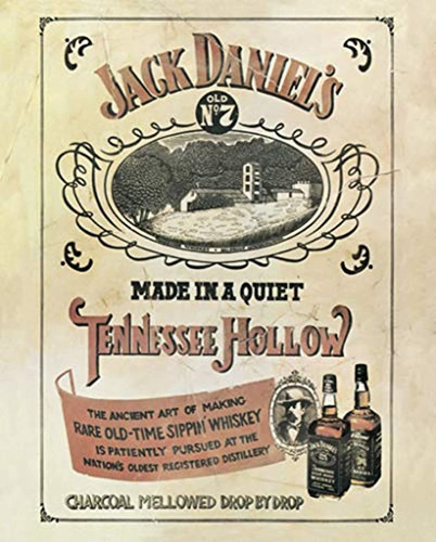 Póster De Jack Daniels Tennessee  Diseño Vintage De Whisky
