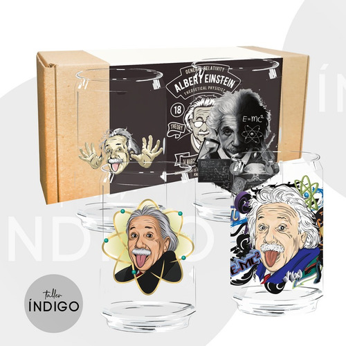 Set Vasos Vidrio Einstein Vidrio Opalizado  X 4 Unidades