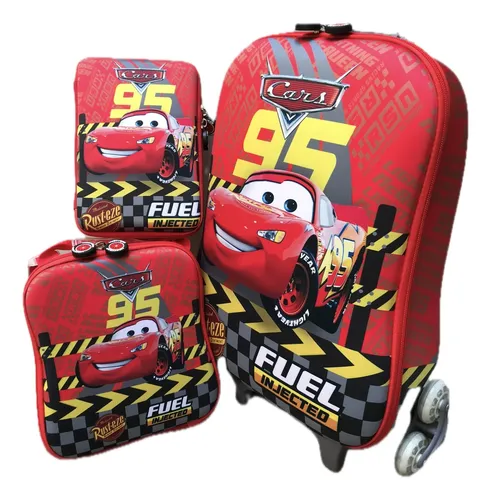comprar Kit Mochila Escolar Alto Reliev+lonch+cart Cars Rayo Mcqueen