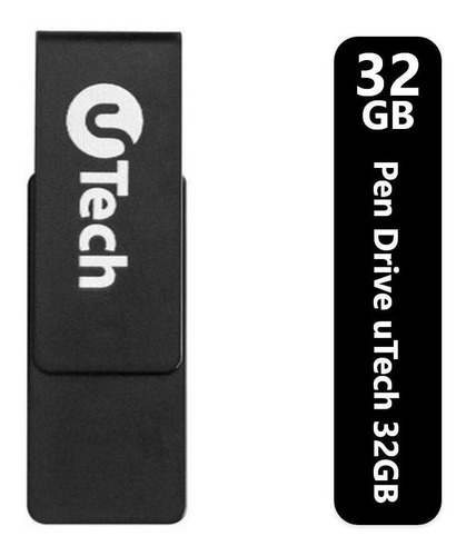 Imagem 1 de 5 de Pen Drive Utech 32gb Usb-a 2.0 Compatível Com Windows E Mac