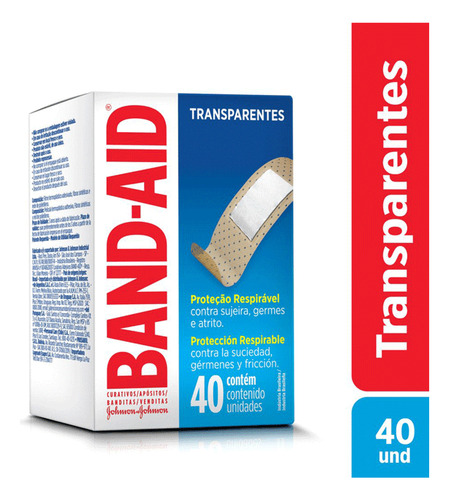 Curativo Band-aid Johnson's Transparente 40 Unidades
