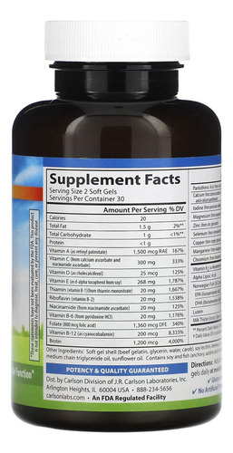 Carlson Labs, Nutra Apoyo Para La Diabetes 60 Softgels Sabor Sin Sabor
