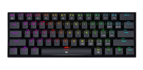 Teclado gamer Redragon Dragonborn K630 QWERTY Redragon Brown inglés US color negro con luz RGB