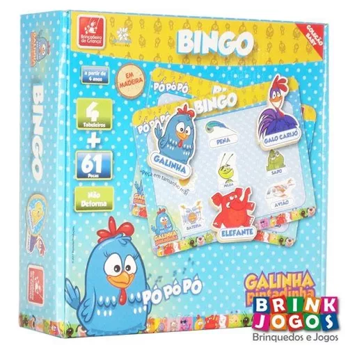 Jogo de Bingo - Galinha Pintadinha - 61 Peças - Brincadeira de