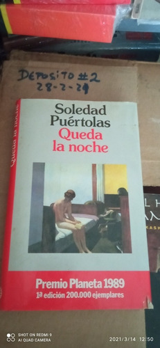 Libro Queda La Noche. Soledad Puértolas