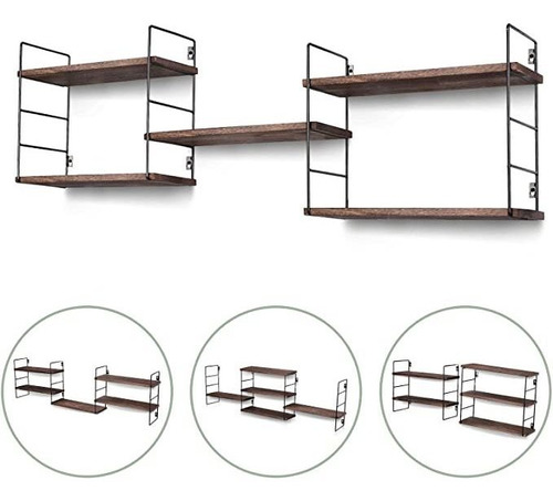 Estantes Flotantes Houthvige Premium Con Marco De Metal Res