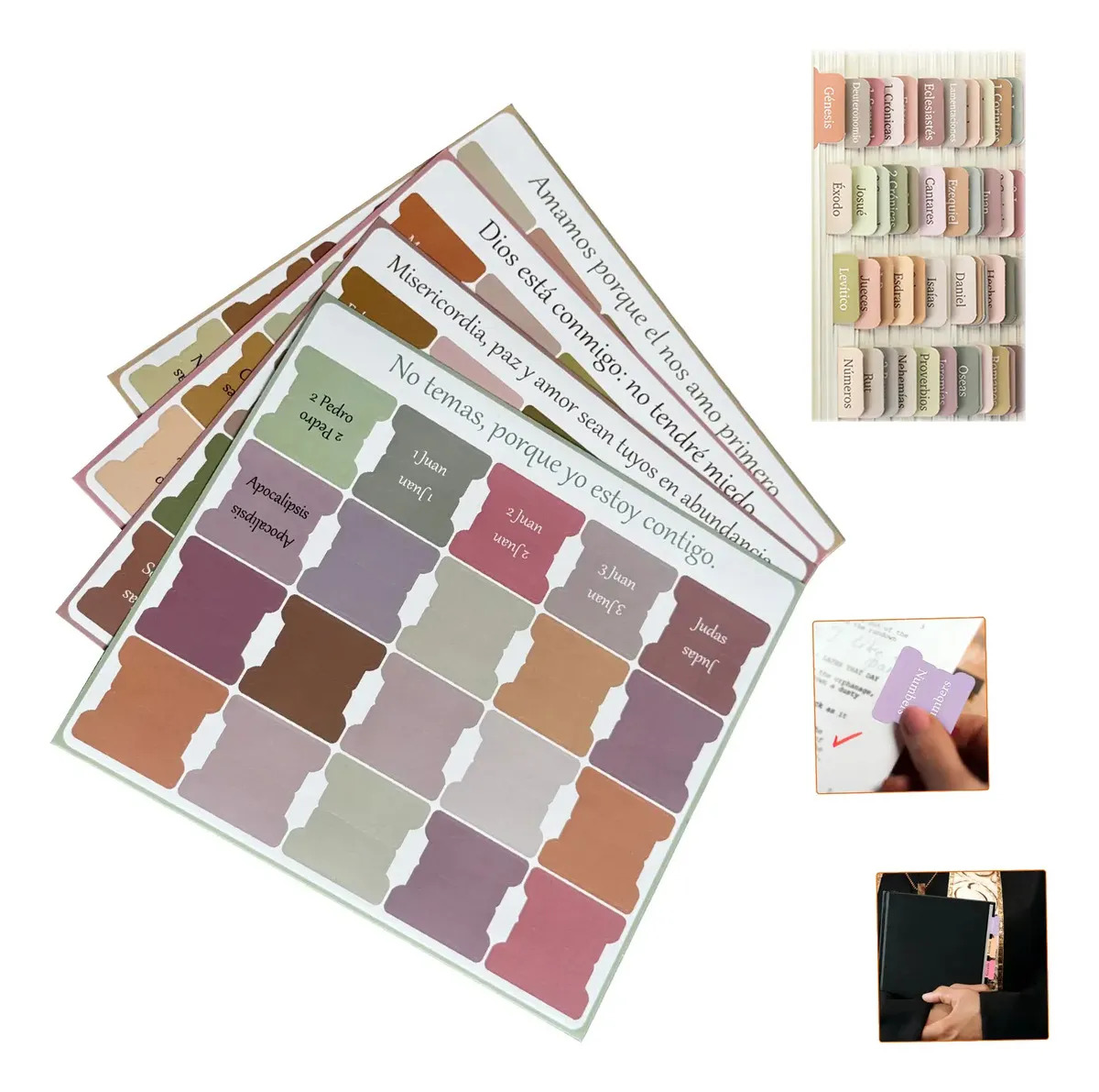 Separadore Libro Para Biblia Español Arte Y Deco,80 Pestañas Multicolor Separadores Para Libros