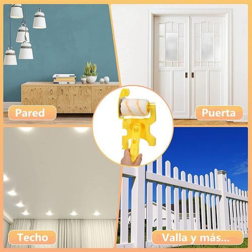 Imagen 7 de 10 de Kit De Rodillo Para Pintar Maneral Felpa Pared Pincel Esponj