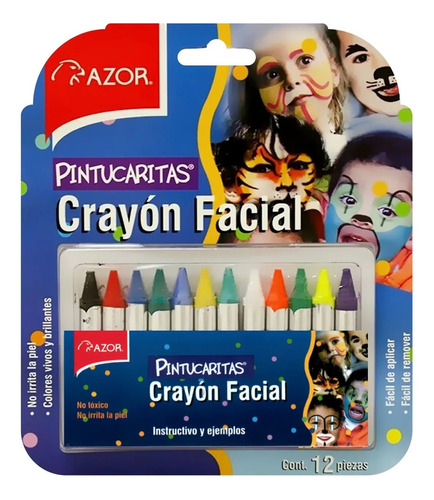 Crayones Pintura Piel Pintucaritas Disfraces Halloween 12 Pz