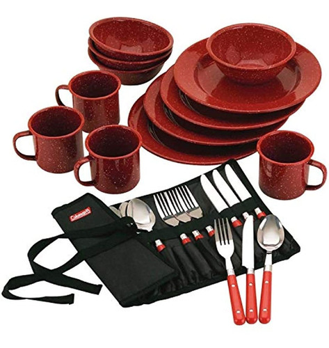 Set De Vajilla Esmaltado De 24 Piezas Coleman