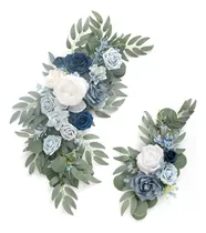 Comprar 2 Arreglos De Flores Artificiales Con Rosas Blanca Y Azules