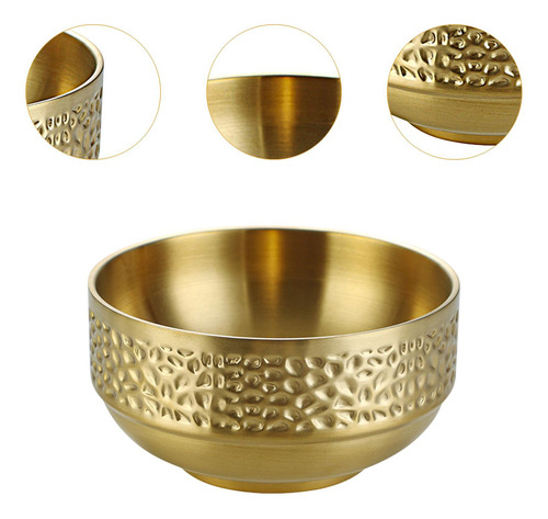 Cuenco De Arroz De Acero Inoxidable, Cuenco Decorativo Medio