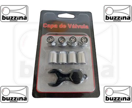 Imagem 9 de 9 de 1 Capa Válvula 414 Toyota Cromado Bico Antifurto Pneu Tampa