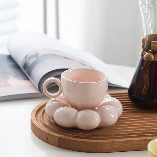 Xixiset De Taza Y Platillo Para Café Con Forma De Flor, Boni