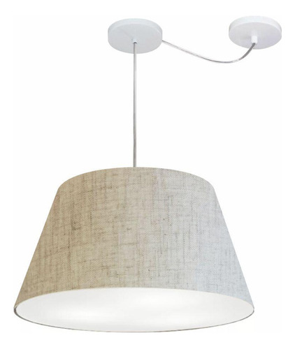 Lustre Pendente Cone Desvio Rustico Bege Mj-4278 Mesa Jantar