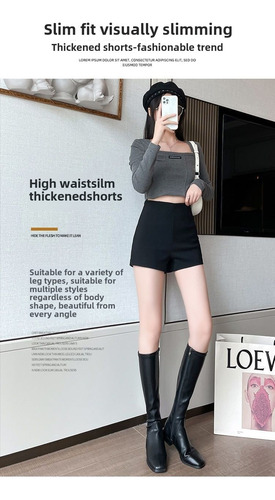 Pantalones Cortos De Seguridad De Cintura Alta Para Mujer, C