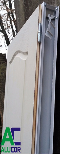 Imagen 4 de 9 de Puerta Placa Craftmaster 80x200 Marco Aluminio Blanco