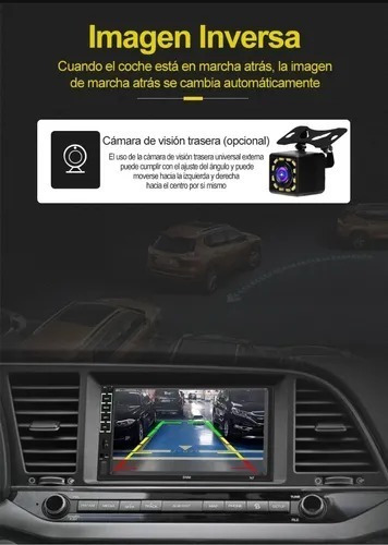 Imagen 7 de 7 de Pantalla Tactil 7 In Con Camara De Reversa Para Auto Estereo