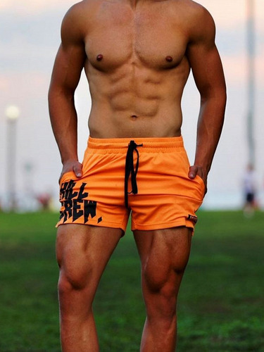 Pantalones Cortos Deportivos De Malla Para Hombre De Secado