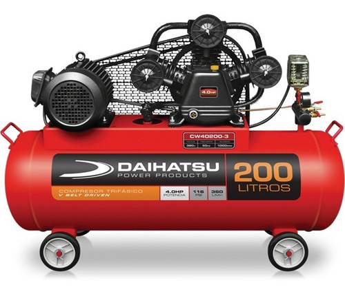 Compresor De Aire Trifásico Daihatsu Cw40200 4hp 200l 360l/m