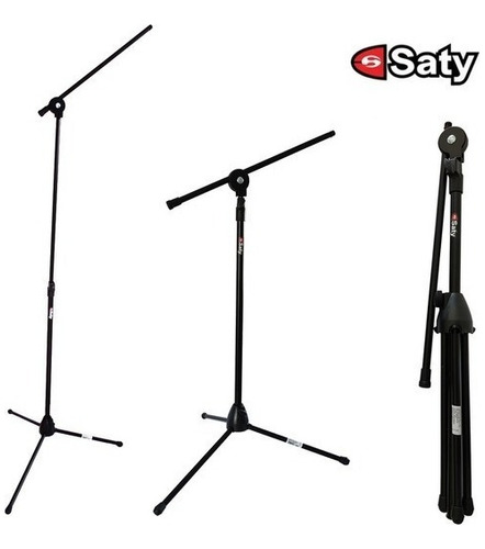 Pedestal para micrófono Saty Smg-10 con forma de jirafa con 1 rosca color negro