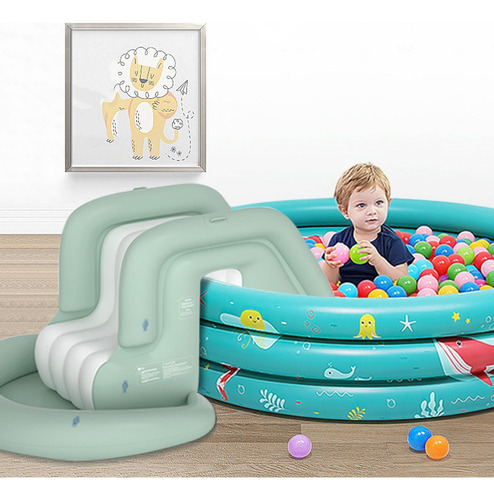 Piscina Hinchable Para Niños Tobogán Acuático Thicken Garden