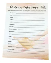 Comprar Juego Despedida De Soltera Ordena Palabras Boda 10 Piezas