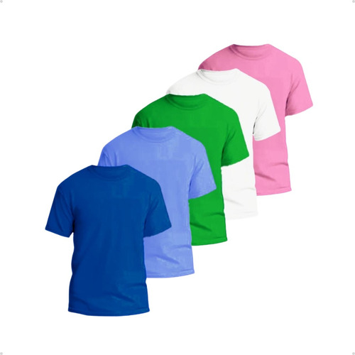 Kit 5 Camisetas Básicas Masculina Dry Fit Lisa Tradicional 