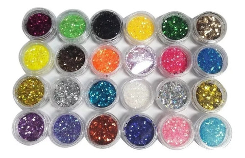 Glitter Flocado Para Decoração De Unhas Encapsuladas 24 Uni Cor Sortida