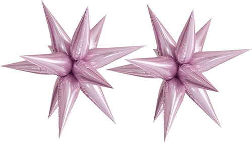 2 Globos De Estrella Magica Explosiva 95cm Rosa