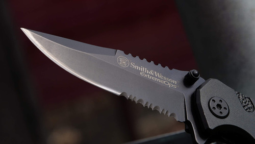 Y Smith & Wesson Extreme Ops Swa24s Cuchillo Plegable, Negro
