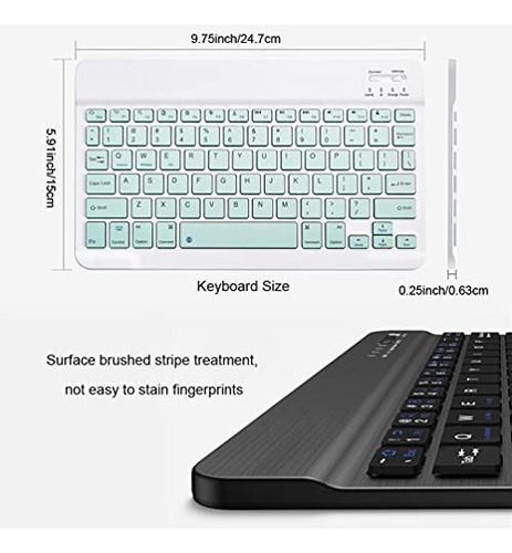Teclado Bluetooth Acolarid Ultradelgado Recargable Verde