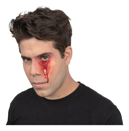Aplicación Zipped Eye De Látex Con Pegamento Halloween