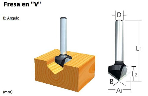 Makita Fresa  P/ranuras En V  2 Filos  90°  3/8   X 7/16   E