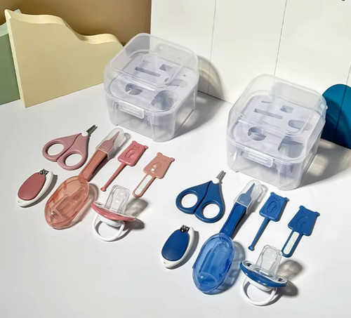 Set De Higiene Y Cuidados Del Bebe Con Cajita Plastica 7 Pcs